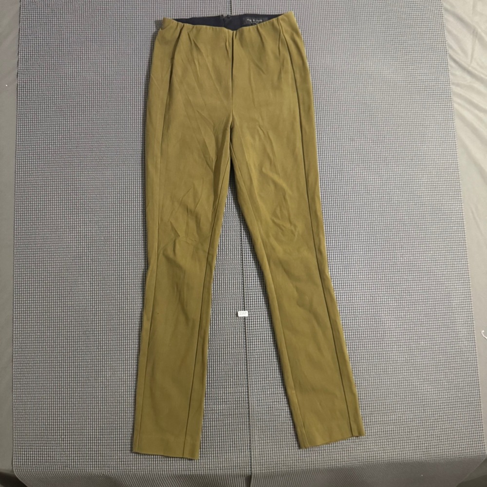 Rag & Bone New York Womens Olive Green Slim Leg Back Zip Pants Size 2